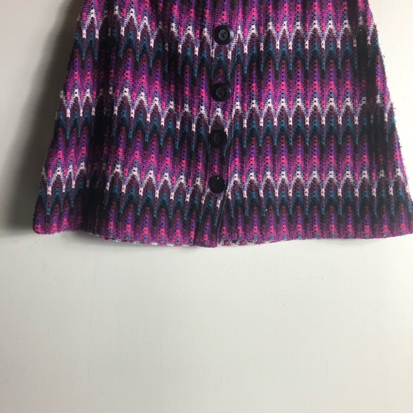 FREE PEOPLE Mini skirt purple & pink CHEVRON print - Picture 6 of 10